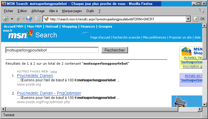 Recherche MSN Search