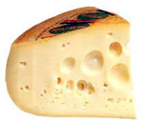 Un fromage maasdam, avec des trous aussi